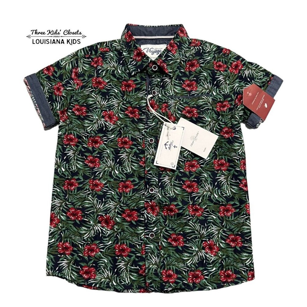 NEW Craft + Flow Voyage Sz 5 Tropical Floral Button Down Shirt